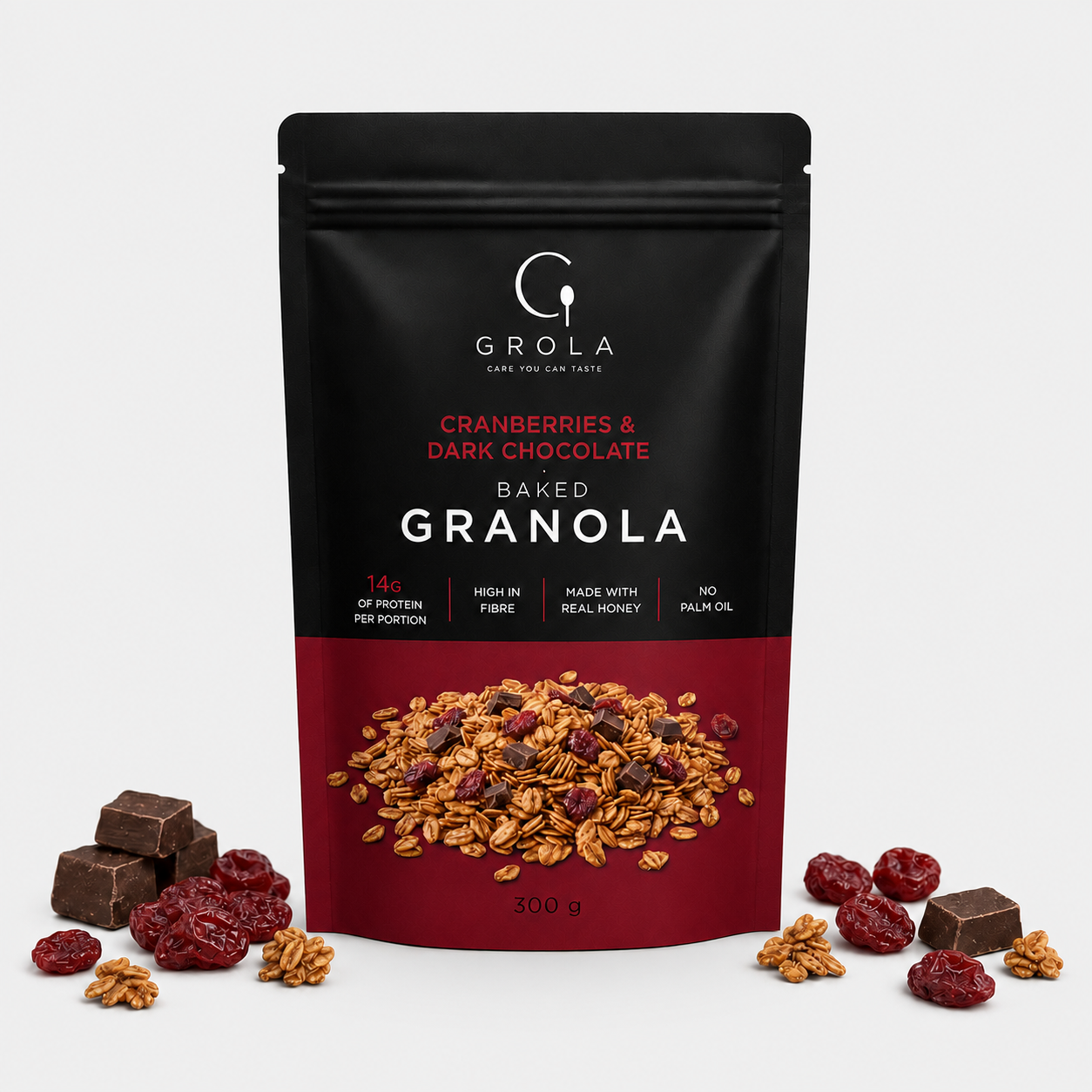 Granola su spanguolėmis ir šokoladu